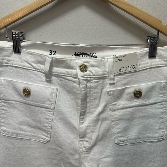 NWT! J.Crew women’s Sailor slim wide-leg jean in white. Size 32 - Picture 5 of 6